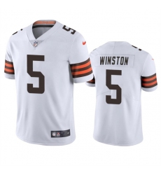 Men's Cleveland Browns #5 Jameis Winston White Vapor Limited Football Stitched Jersey