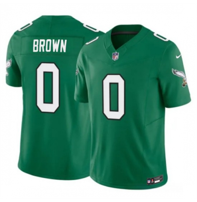 Men's Philadelphia Eagles #0 Hollywood Brown Kelly Green 2026 F.U.S.E. Throwback Vapor Untouchable Limited Stitched Football Jersey