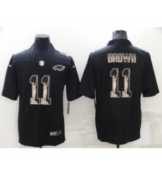 Men's Philadelphia Eagles #11 A. J. Brown Black Statue of Liberty Limited Stitched Jersey