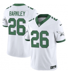 Men's Philadelphia Eagles #26 Saquon Barkley White 2023 F.U.S.E. Vapor Untouchable Throwback Football Stitched Jersey