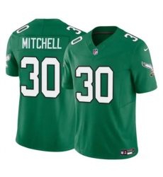 Men's Philadelphia Eagles #30 Quinyon Mitchell Kelly Green 2024 Draft F.U.S.E Vapor Untouchable Throwback Limited Football Stitched Jersey