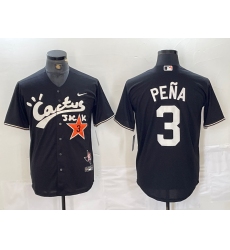 Men's Houston Astros #3 Jeremy Pena Black Cactus Jack Vapor Premier Stitched Baseball Jersey