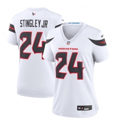 Women's Houston Texans #24 Derek Stingley Jr. White 2024 Stitched Jersey