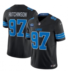 Men's Detroit Lions #97 Aidan Hutchinson Black 2024 F.U.S.E. With 1-Star C 2nd Alternate Vapor Limited Stitched Jersey