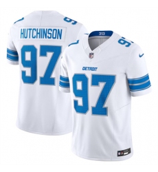 Men's Detroit Lions #97 Aidan Hutchinson White 2024 F.U.S.E. Vapor Limited Stitched Jersey