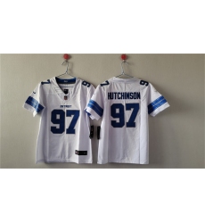 Women's Detroit Lions #97 Aidan Hutchinson White Vapor Football Stitched Jersey(Run Smaller)