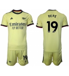 Arsenal F.C #19 Nicolas Pépé Away Soccer Jersey with Shorts1