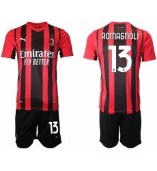 Men 2021-2022 Club AC Milan home red 13 Soccer Jersey