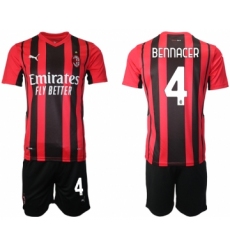Men 2021-2022 Club AC Milan home red 4 Soccer Jersey