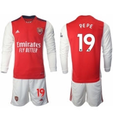 Men 2021-2022 Club Arsenal home red Long Sleeve 19 Soccer Jersey