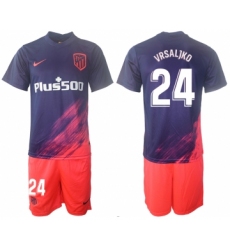 Men 2021-2022 Club Atletico Madrid away purple 24 Soccer Jersey
