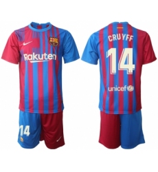 Men 2021-2022 Club Barcelona home red 14 Nike Soccer Jerseys
