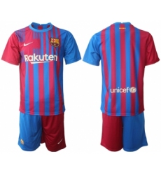 Men 2021-2022 Club Barcelona home red blank Nike Soccer Jerseys