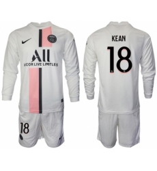Men 2021-2022 Club Paris St German away white Long Sleeve 18 Soccer Jersey