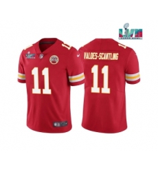 Men's Kansas City Chiefs #11 Marquez Valdes-Scantling Red Super Bowl LVII Patch Vapor Untouchable Limited Stitched Jersey
