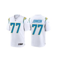 Men's Los Angeles Chargers #77 Zion Johnson White Limited Stitched Jersey