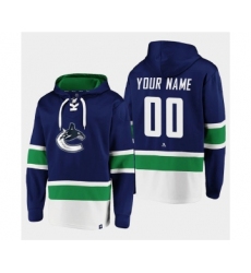 Men's Vancouver Canucks Active Player Custom Blue All Stitched Sweatshirt Hoodie