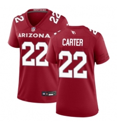 Women's Arizona Cardinals #22 Michael Carter Red 2023 Stitched Jersey(Run Small)