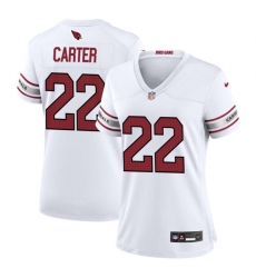 Women's Arizona Cardinals #22 Michael Carter White 2023 Stitched Jersey(Run Small)