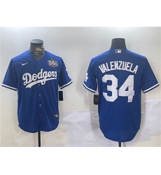 Men's Los Angeles Dodgers #34 Toro Valenzuela Royal 2024 World Series Cool Base Stitched Baseball Jersey