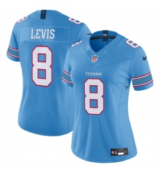 Women's Tennessee Titans #8 Will Levis Light Blue 2026 F.U.S.E. Vapor Limited Stitched Football Jersey(Run Small)