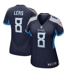 Women's Tennessee Titans #8 Will Levis Navy Football Stitched Game Jersey