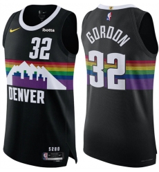Men's Denver Nuggets #32 Aaron Gordon Black 2025-26 City Edition Stitched Basketball Jersey