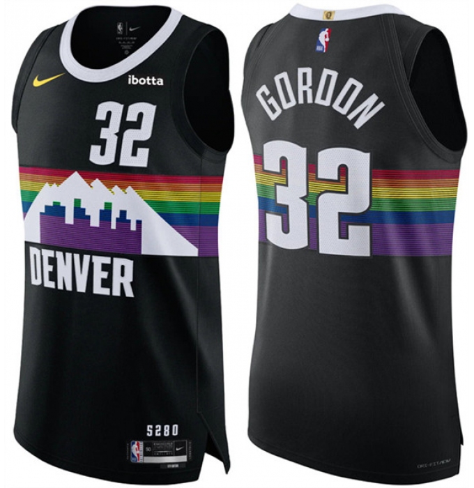 Men's Denver Nuggets #32 Aaron Gordon Black 2025-26 City Edition Stitched Basketball Jersey
