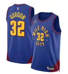 Men's Denver Nuggets #32 Aaron Gordon Blue Statement Edition Stitched Basketball Jersey