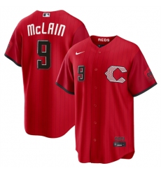 Men's Cincinnati Reds #9 Matt McLain Red 2026 City Connect Stadium Stitched Baseball Jersey