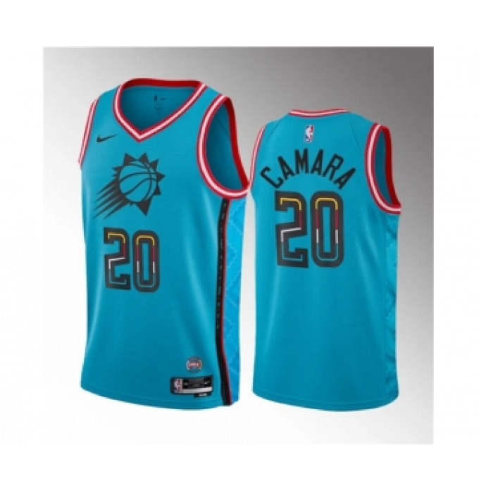 Men's Phoenix Suns #20 Toumani Camara Blue 2023 Draft City Edition Stitched Basketball Jersey