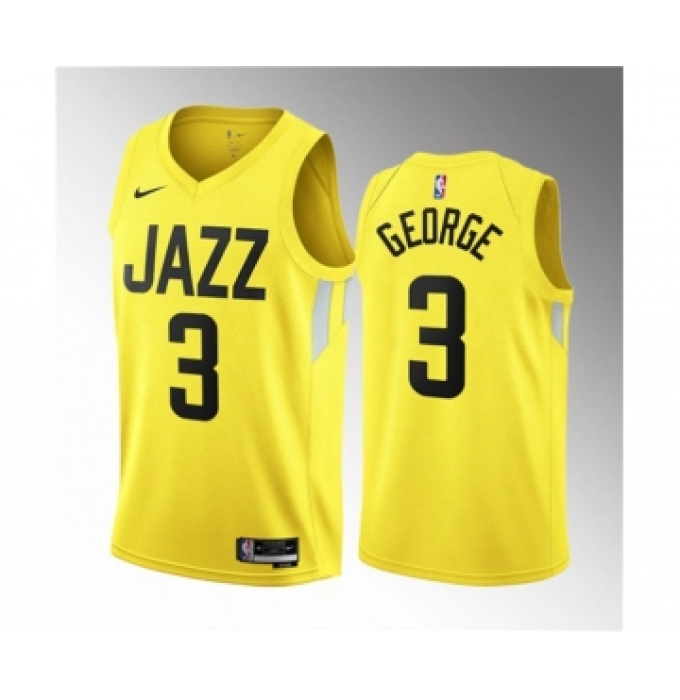 Men's Utah Jazz #3 Keyonte George Yellow 2023 Draft Association Edition Stitched Basketball Jersey