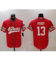 Men's San Francisco 49ers #13 Brock Purdy Red Mexico Cool Base Stitched Baseball Jersey