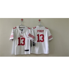 Women's San Francisco 49ers #13 Brock Purdy White Vapor Football Stitched Jersey(Run Small)