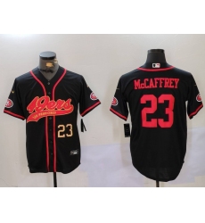 Men's San Francisco 49ers #23 Christian McCaffrey Black With Cool Base Stitched Baseball Jerseys