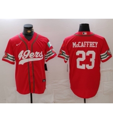 Men's San Francisco 49ers #23 Christian McCaffrey Red Mexico Cool Base Stitched Baseball Jersey