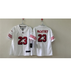 Women's San Francisco 49ers #23 Christian McCaffrey White 2nd Alternate Football Stitched Jersey(Run Small)