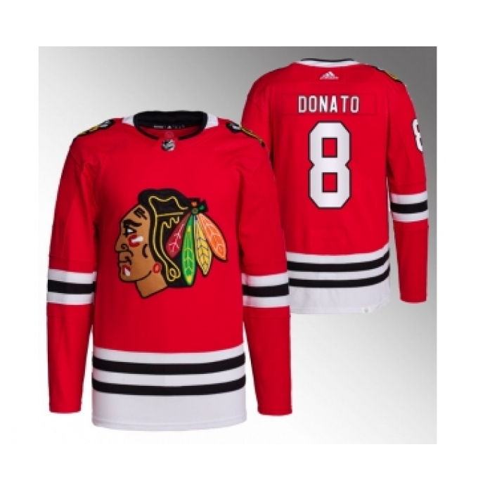 Men's Chicago Blackhawks #8 Ryan Donato Red Stitched Hockey Jersey