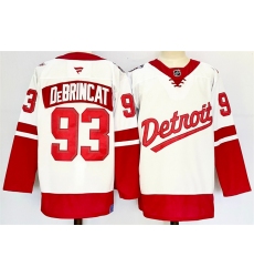 Men's Detroit Red Wings #93 Alex DeBrincat White Red 2024-25 Stitched Jersey