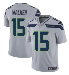 Men's Seattle Seahawks #15 P.J. Walker Gray Vapor Limited Football Stitched Jersey