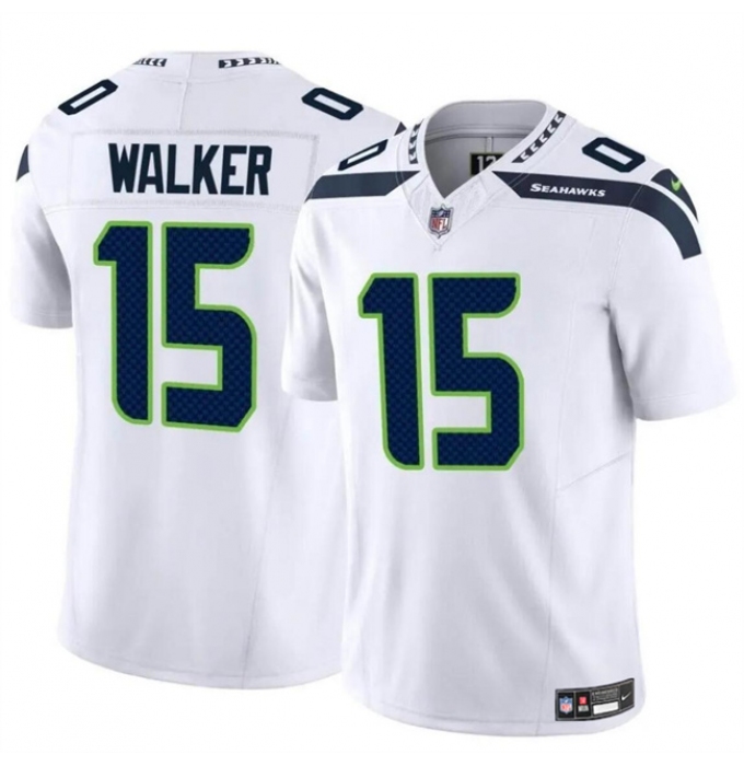 Men's Seattle Seahawks #15 P.J. Walker White 2024 F.U.S.E Vapor Limited Football Stitched Jersey