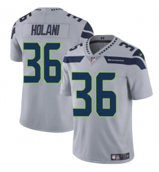 Men's Seattle Seahawks #36 George Holani Gray Vapor Limited Football Stitched Jersey