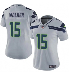 Women's Seattle Seahawks #15 P.J. Walker Gray Vapor Limited Football Stitched Jersey