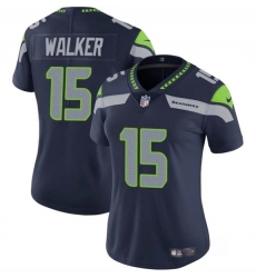 Women's Seattle Seahawks #15 P.J. Walker Navy Vapor Limited Football Stitched Jersey