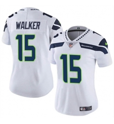 Women's Seattle Seahawks #15 P.J. Walker White Vapor Limited Football Stitched Jersey