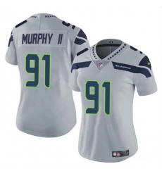 Women's Seattle Seahawks #91 Byron Murphy II 2024 Draft Gray Vapor Limited Football Stitched Jersey(Run Small)