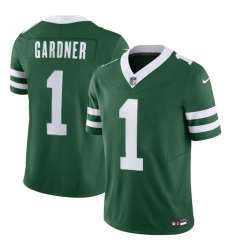 Men's New York Jets #1 Sauce Gardner Green 2024 F.U.S.E. Vapor Limited Football Stitched Jersey