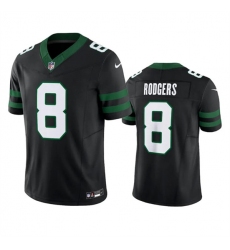 Men's New York Jets #8 Aaron Rodgers Black 2024 F.U.S.E. Vapor Limited Football Stitched Jersey