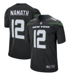 Men's New York Jets Joe #12 Namath Nike Retired Player Game Jersey - Black Men's New York Jets Joe #12 Namath Nike Retired Player Game Jersey - Black