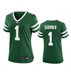 Women's New York Jets #1 Sauce Gardner Green 2024 Football Stitched Jersey(Run Small)